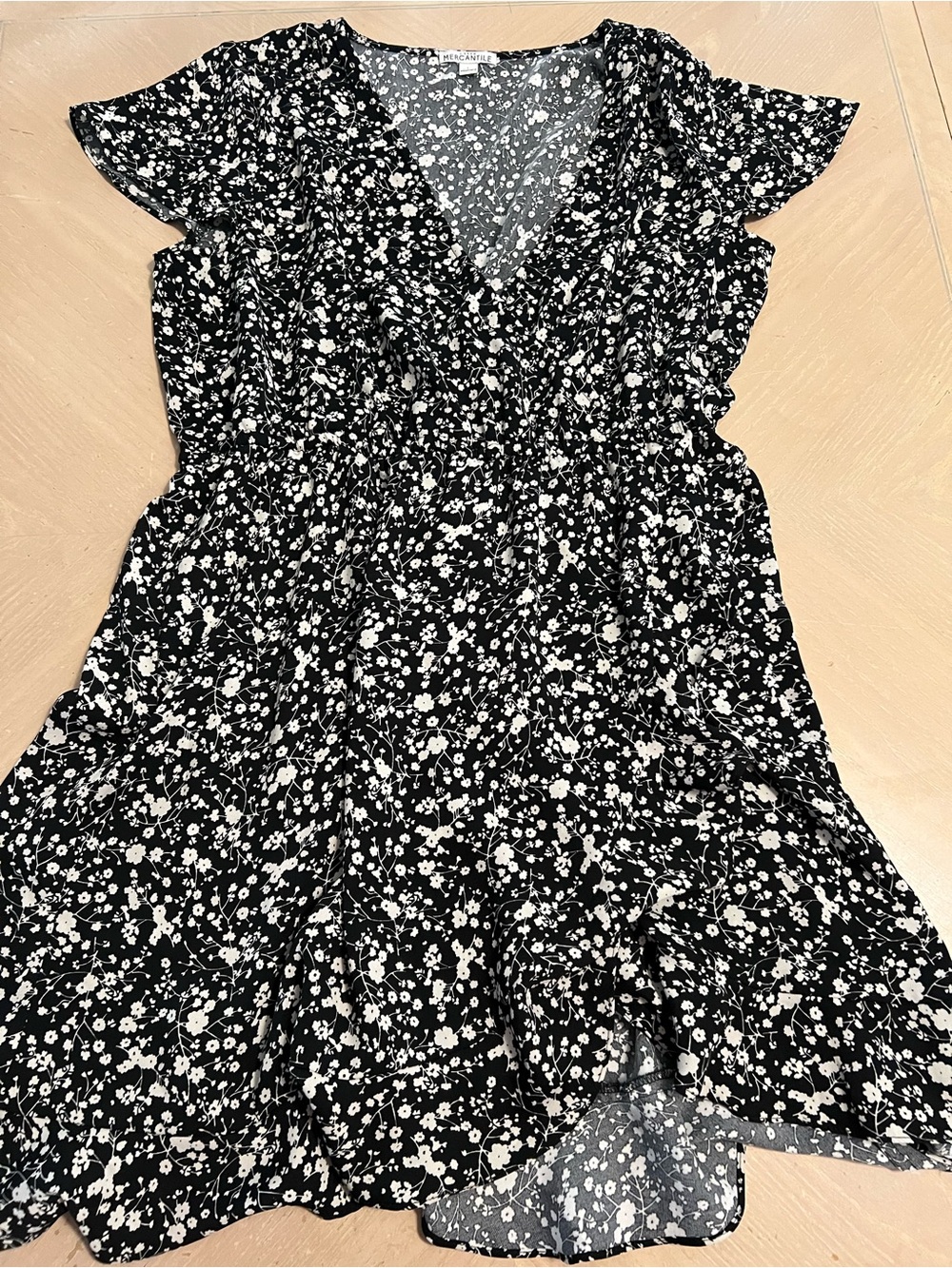 J. Crew Black and White Floral Mini Dress